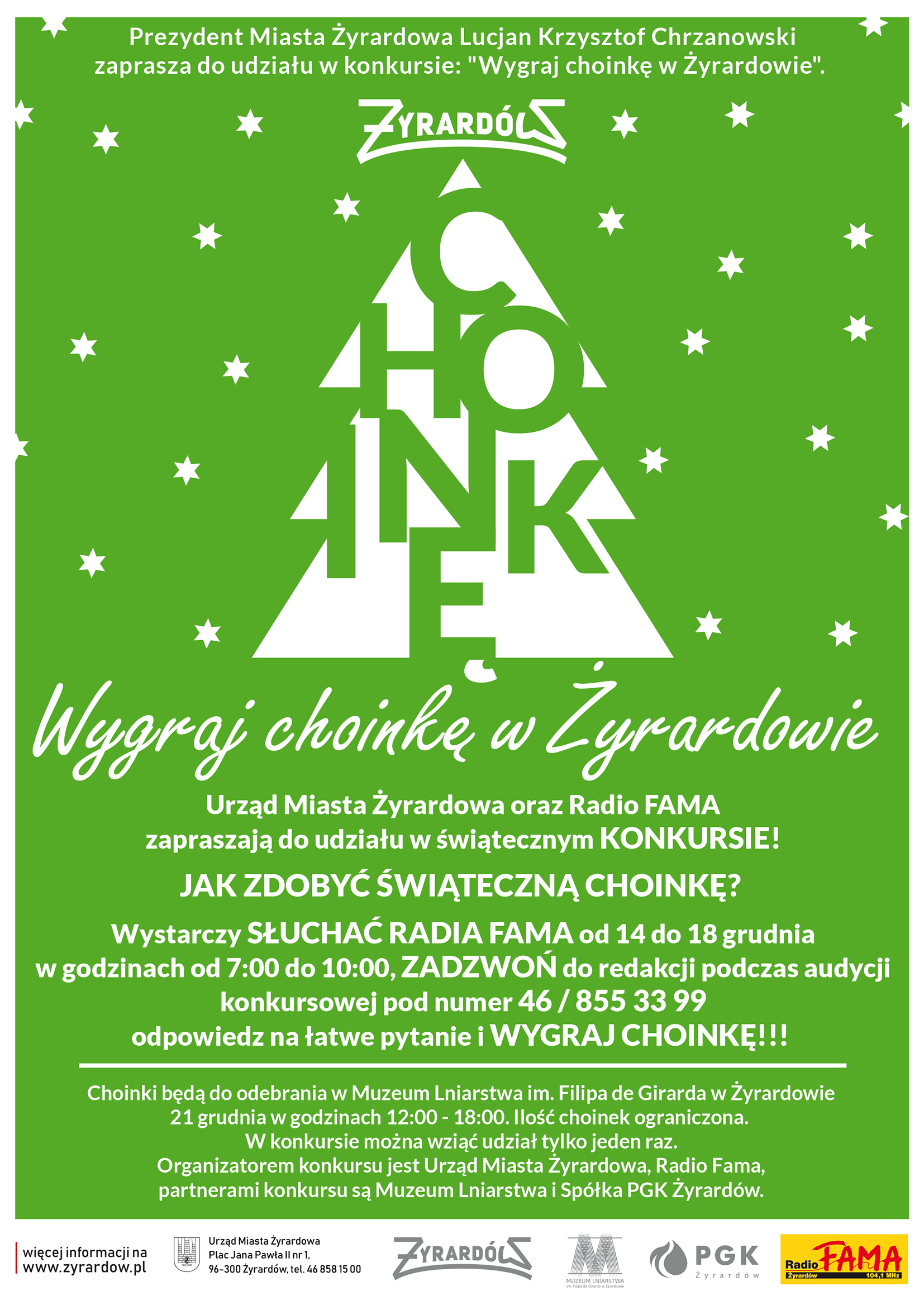 plakat konkursu wygraj choinkę